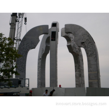 environment art landscape stainless steel sculpture